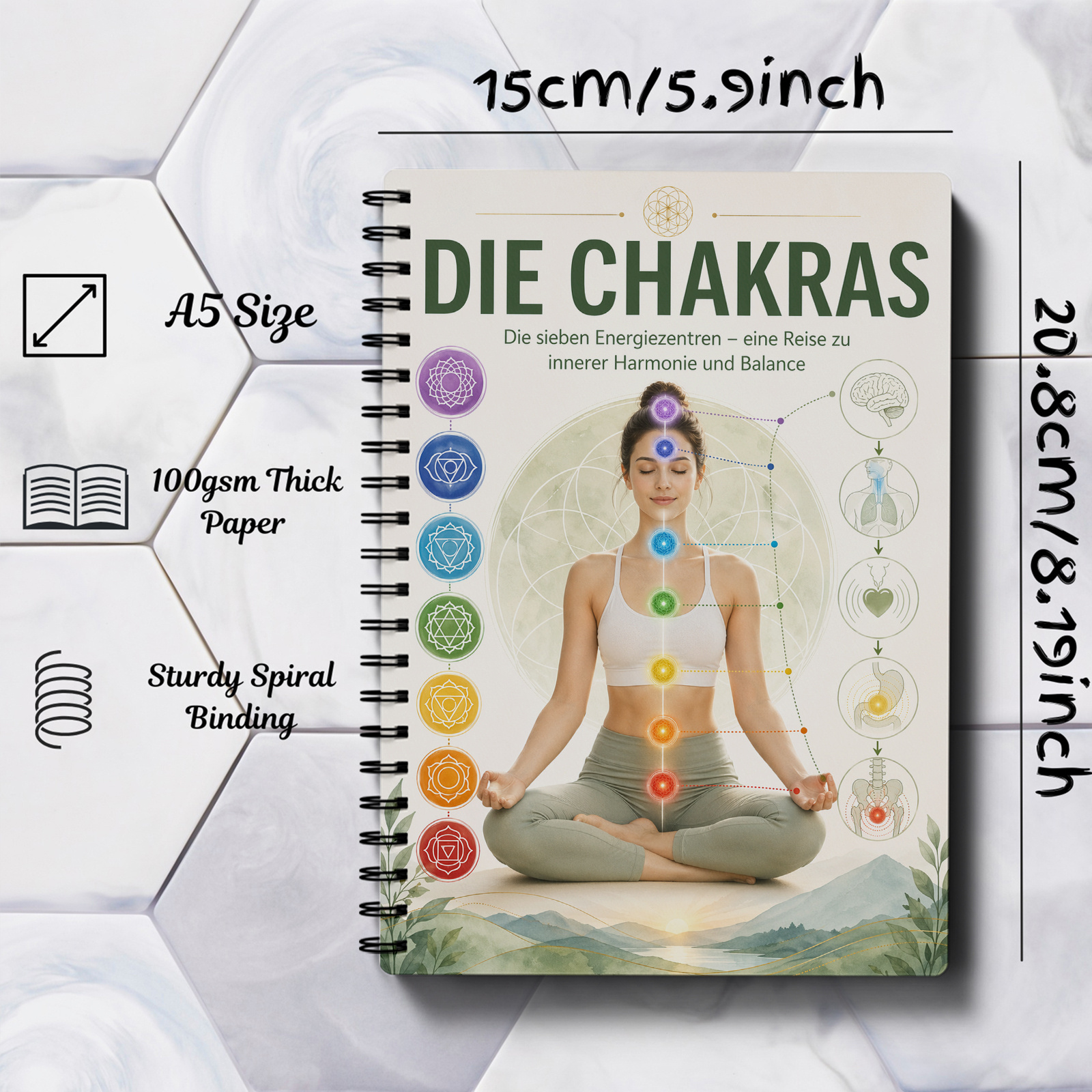 Image of German Edition| Chakra | Alignment And , Wisdom Reference And Mindfulness , Unique Gift For Yoga Lovers, Meditators, Tarot Practitioners, Witches, , Spiritual And Astrology Fans