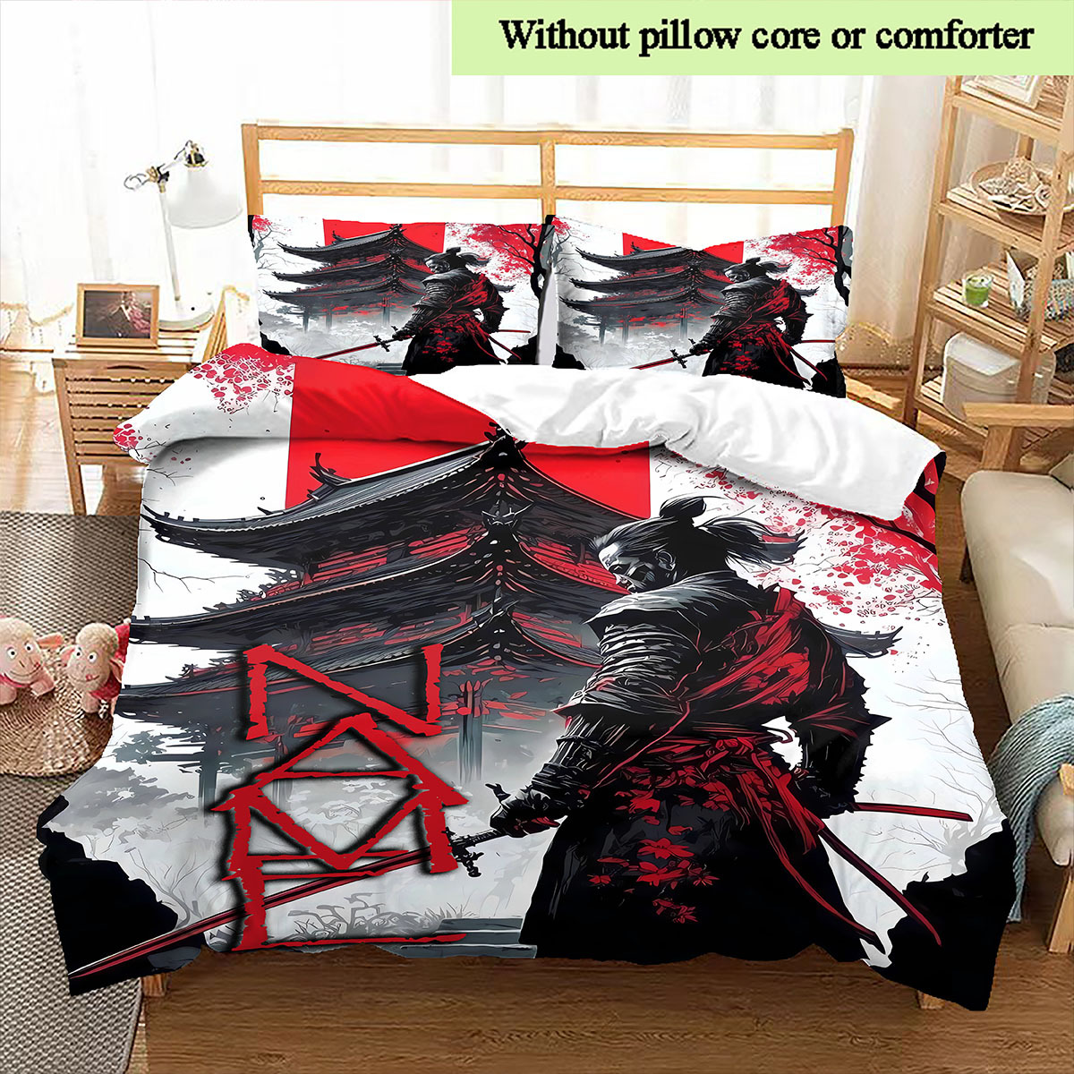 

Housse de Couette Personnalisée 3D avec Nom, Japonais & Paysage - Polyester à la Décoloration, 1 Housse de Couette et 2 Taies d'Oreiller, pour Toutes les - Cadeau Idéal pour Halloween et Noël