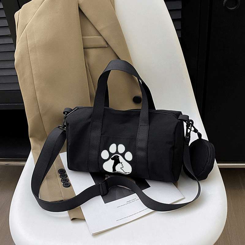 1pc Women's Silhouette Handbag - Lover Crossbody Bag With Detachable Strap, Nylon/, ///, Minimalist Everyday Purse For Casual &, /valentine's, 2d Flat