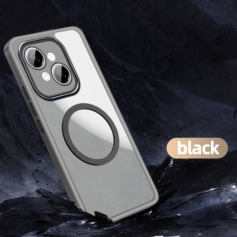 TEMU Funda para Teléfono: Compatible con Tecno Spark Go 1 4G, Funda Antigolpes con Atracción Magnética, Carcasa Semitransparente de TPU, Protección