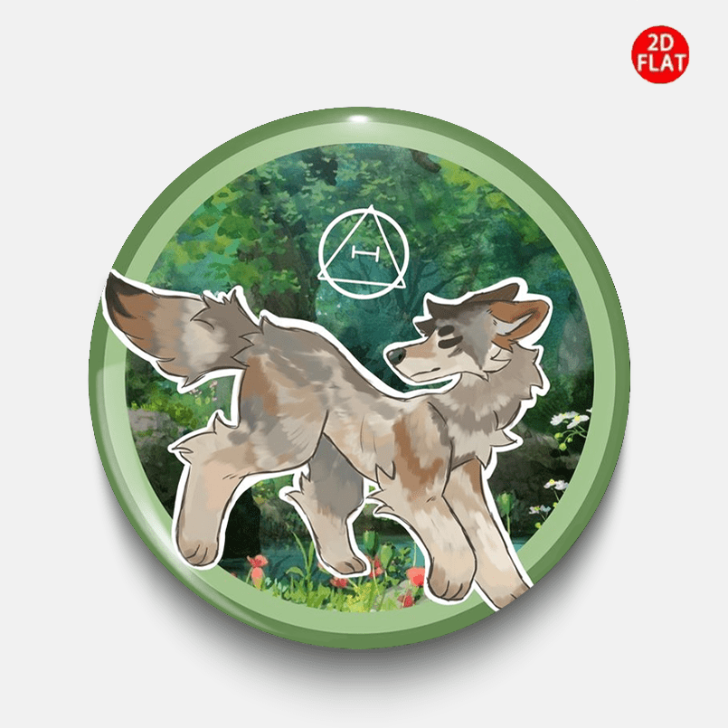 TEMU 2d Flat, (2d Flat) Wolf 2026 Latest Cartoon Anime Plastic Pin/brooch/badge, Suitable For Small Accessories Such As Clothing, Hats, Backpacks,