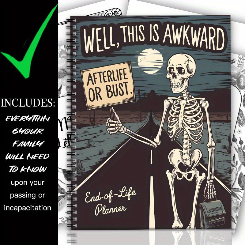 TEMU 1pc Aesthetic Adult End-of- Handbook Planner, End-of-life Personal Organizer Book Workbook Organizer Notebook For Will Preparation, Last Wishes,