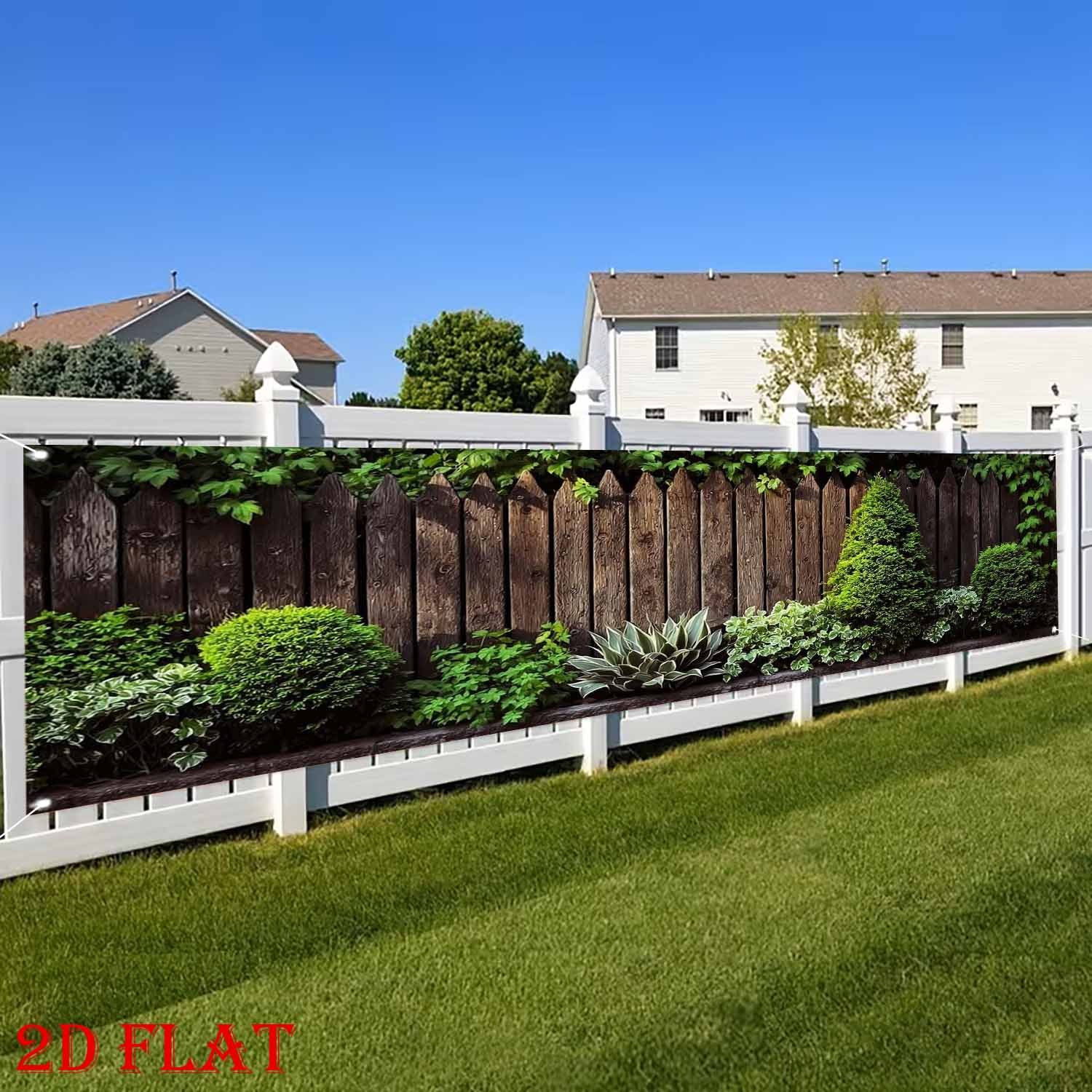 TEMU 2d Flat, 2d Flat 1pc Extra Large Size Garden Hedge Fence Pattern Fence Banner Yard Flag Decoration Festival Celebration Outdoor Indoor Party