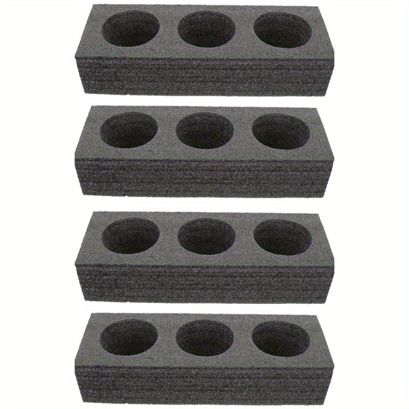 4-pack Foam Drink Carrier Tray - 3 Cup Holders For Milk Tea, Coffee, Disposable Beverage Organizer With Feature For Cafe, Bar, Restaurant Use