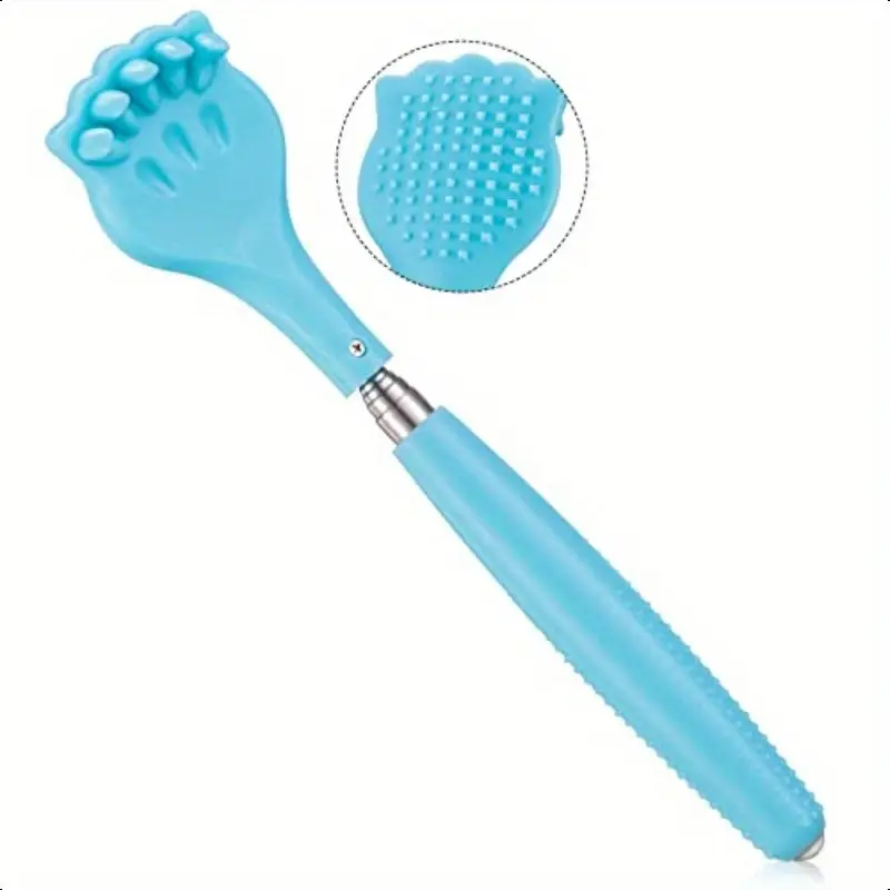 portable extendable telescopic scratcher with cat claw design 7 87 21 inch collapsible soft rubber manual massager for back scalp feet travel friendly ergonomic tool extendable back scratcher scalp massaging tool aesthetic sturdy handle grooming accessory sleek style durable construction Product details 0