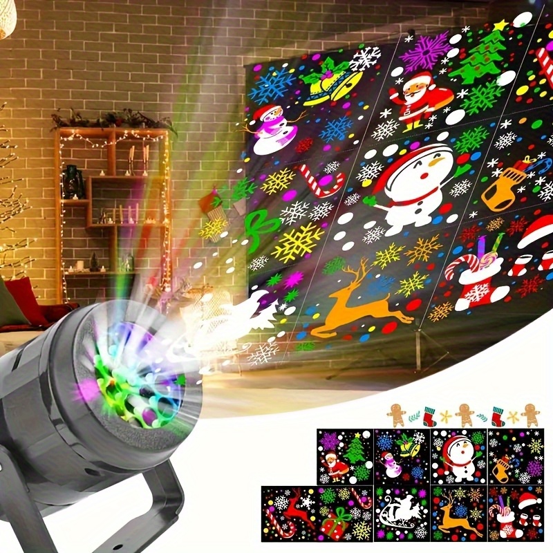1pc Proyector de * Navideño - Luz LED * para * (sin batería), iluminación *  con patrones navideños, luz decorativa para fie