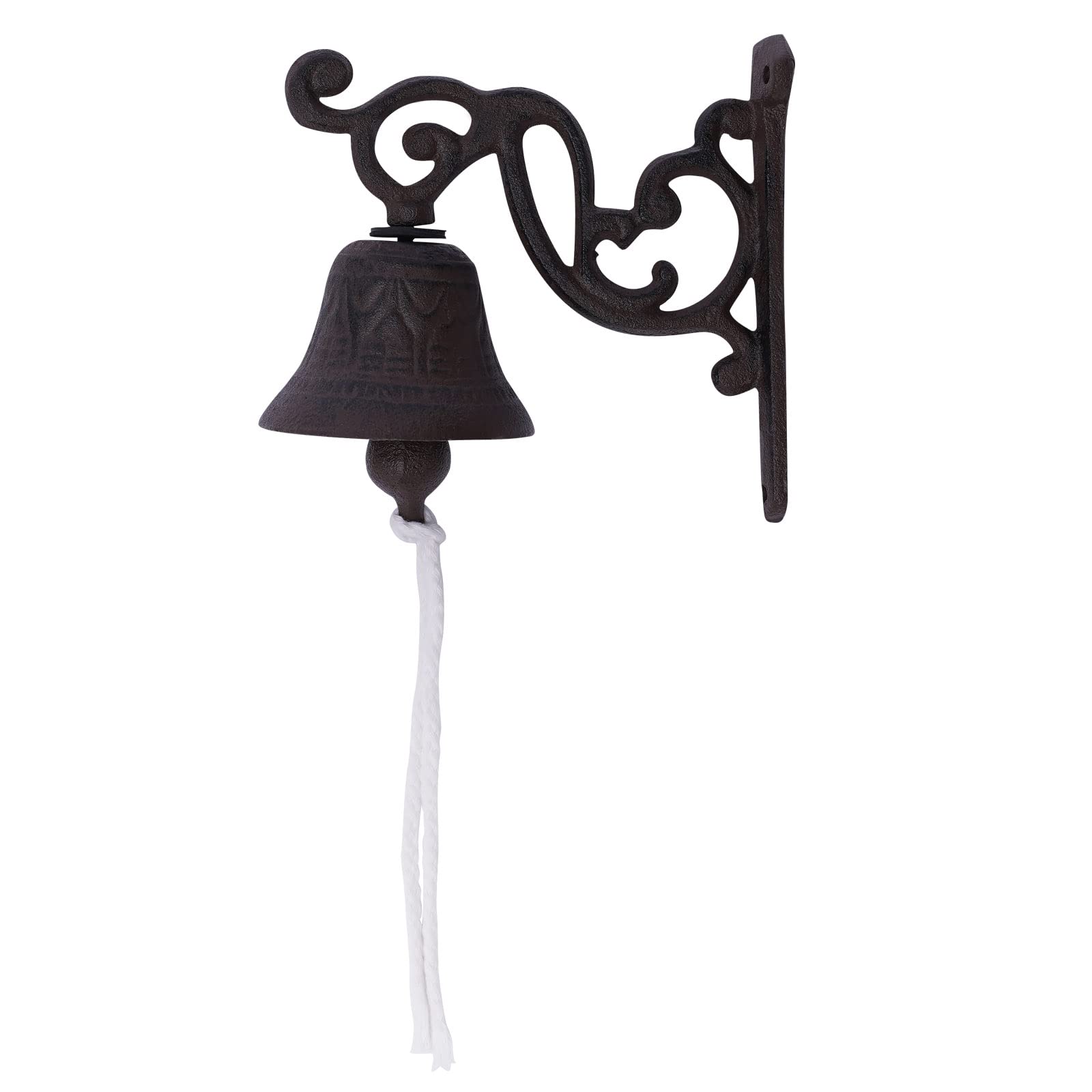 TEMU Hotmalll Vintage Cast Iron Doorbell, Rustic Country-style Wall Bell, Handmade For Garden And Front Door, Elegant Brown Bell, 5.31 X 5.31 Inches