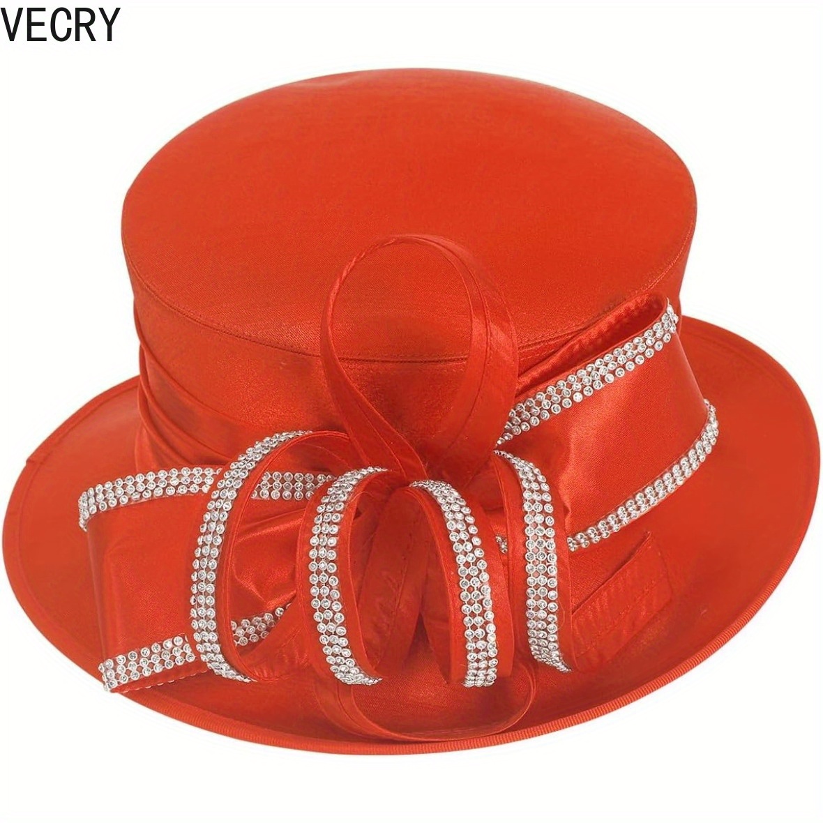 ladies church derby dress hat wide brim crystal tea - Temu