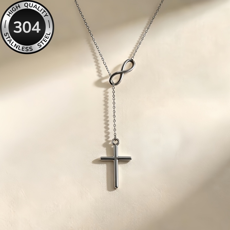 Women's Hypoallergenic Infinity Cross Pendant Necklace, Elegant
