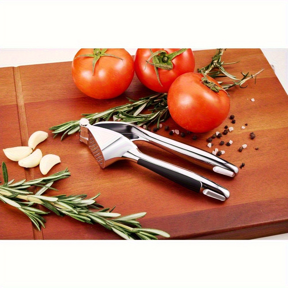 Stainless Steel Garlic Press with Ergonomic Handle