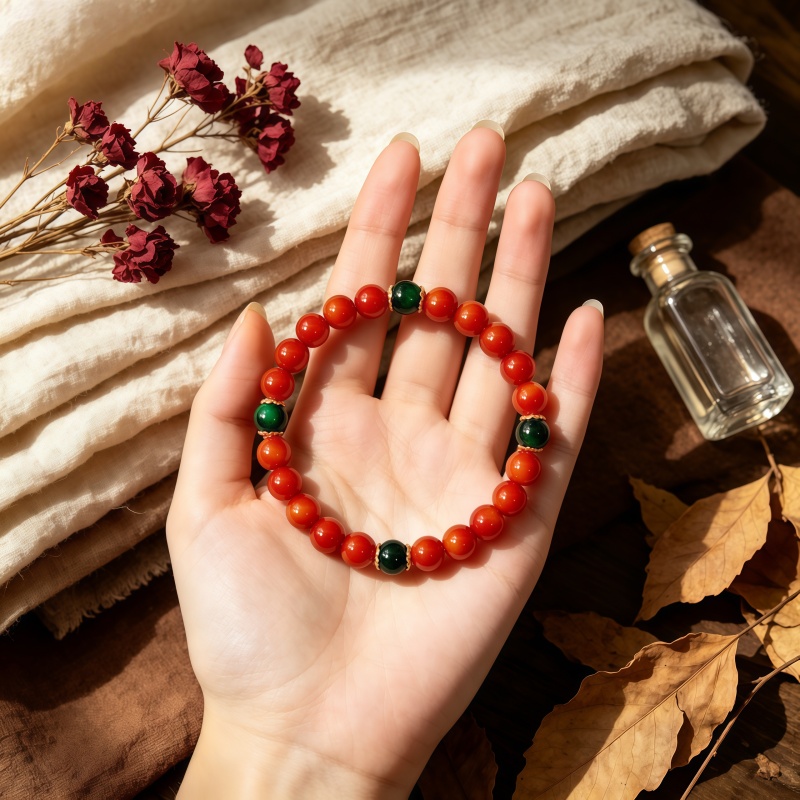 Natural Stone Beaded Bracelet, Handcrafted