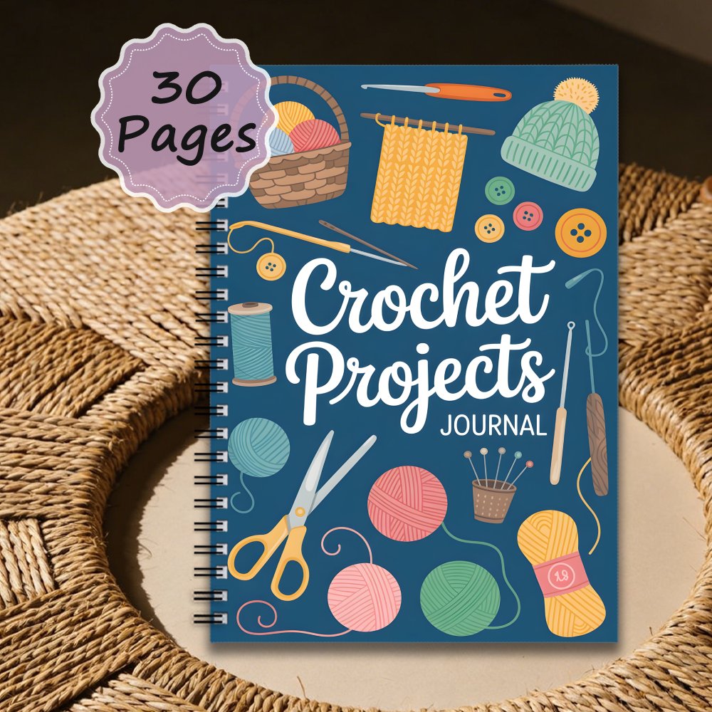 TEMU 1pc 1pcs 1pc Crochet Journal & Planner - Spiral-bound Hook Suitable For Crocheters, Portable Yarn & With Hook Storage - Great Gift For Crochet