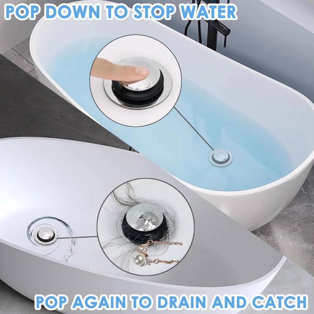 Tappo di scarico per vasca da bagno con nucleo a molla più venduto tappo per lavabo Pop-Up filtro di scarico per lavabo tappo universale per lavabo da bagno