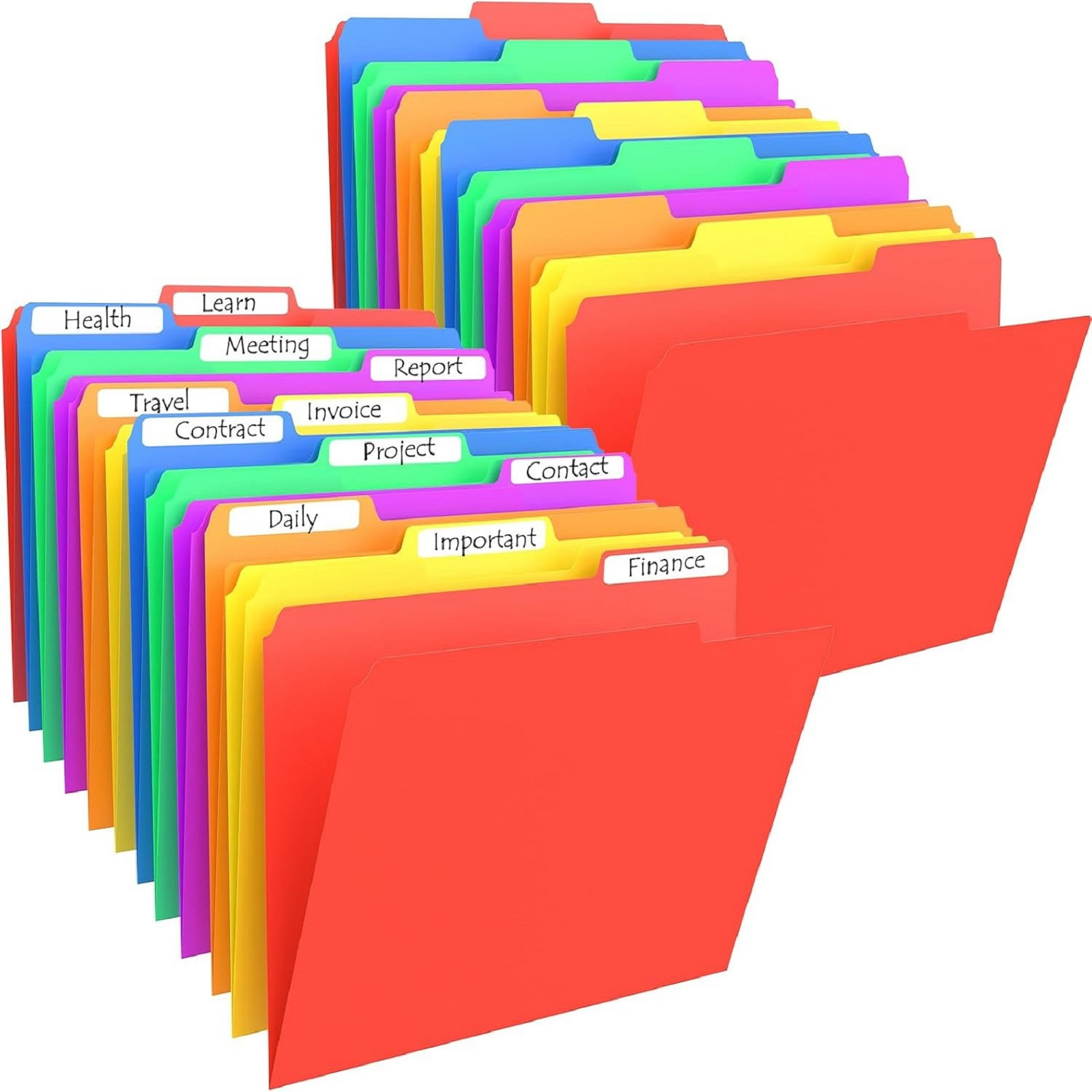 

18pcs Colored File Folders, 8.5 X 11, , Plastic Manila Folders 1/3 Cut, Office Supplies Filing Folders For Documents, Filing Cabinet, Paper, School