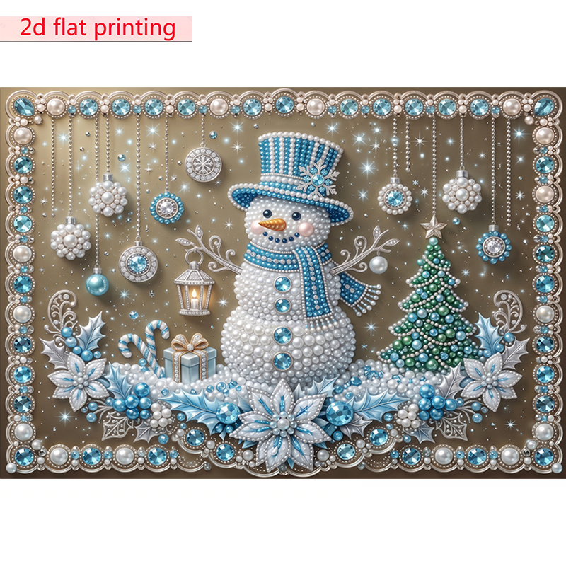 TEMU 1pc, Peinture Diamant Noël Impression Plate 2D, Art Diamant Perle Fait Main, Image Murale Décorative pour Salon Chambre à Coucher avec Cadre, ,