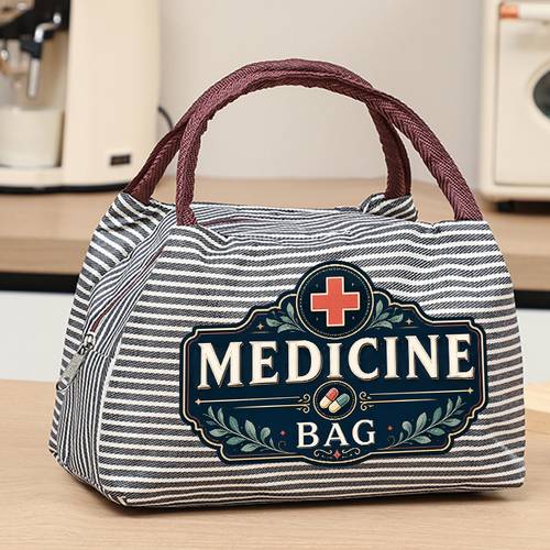 vintage medicine bag striped tote bag for women travel essentials organizer and laptop additions case portable for work travel and in blue green purple mothers day gifts birthday gifts for women