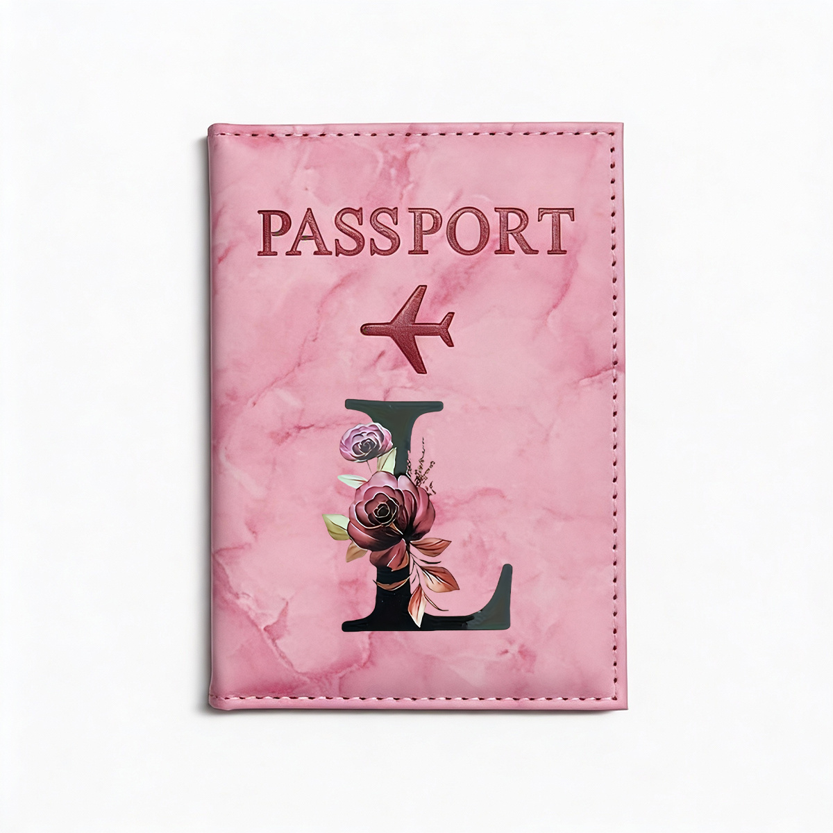 TEMU 1pc Housse de passeport de voyage avec initiale de lettre, protecteur de passeport, étui de carte de crédit de voyage, porte-passeport