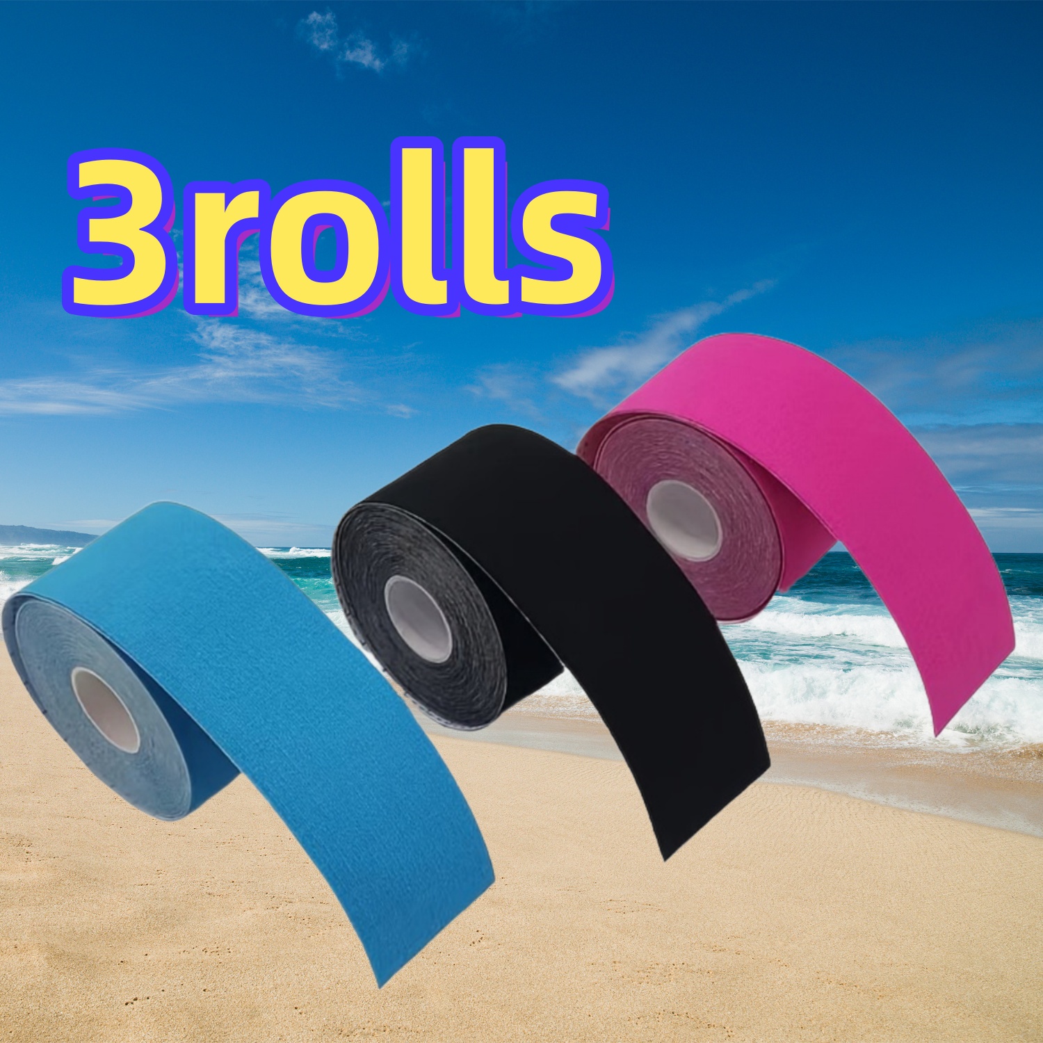 3 Rolls Of Athletic Tape - Drug-free And Latex-free Muscle Tape, Lightweight And Breathable