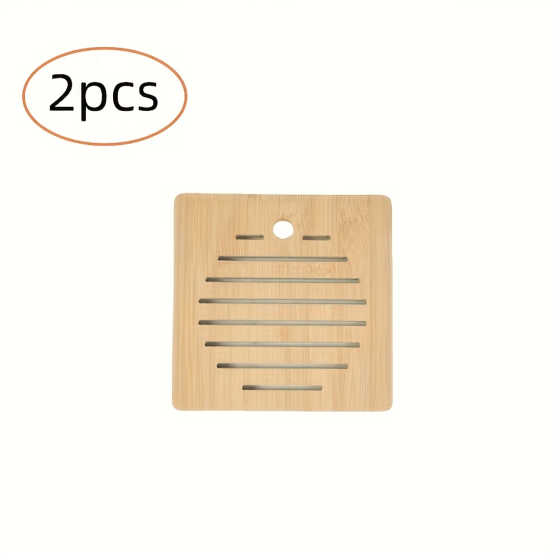 TEMU Kitchen Heat Insulation Pad Set Of 2, Hot Pad, Trivet, Kitchen Tripod Mat Set, Coaster, Wooden Heat-resistant Stand For Bowls/teapots/dining