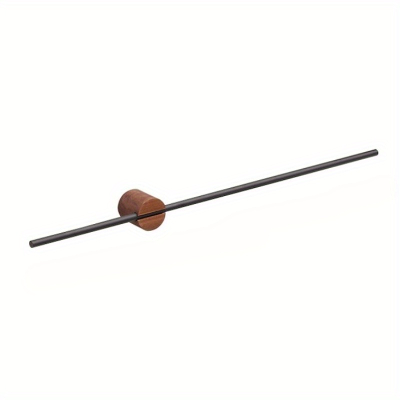 Image of 1pc Of A Chic Adjustable Towel Holder Featuring Wood End - Easy To Set Up, Wall-mounted Bracket For Bathroom Decoration, Towel Hangers, Towel Racks