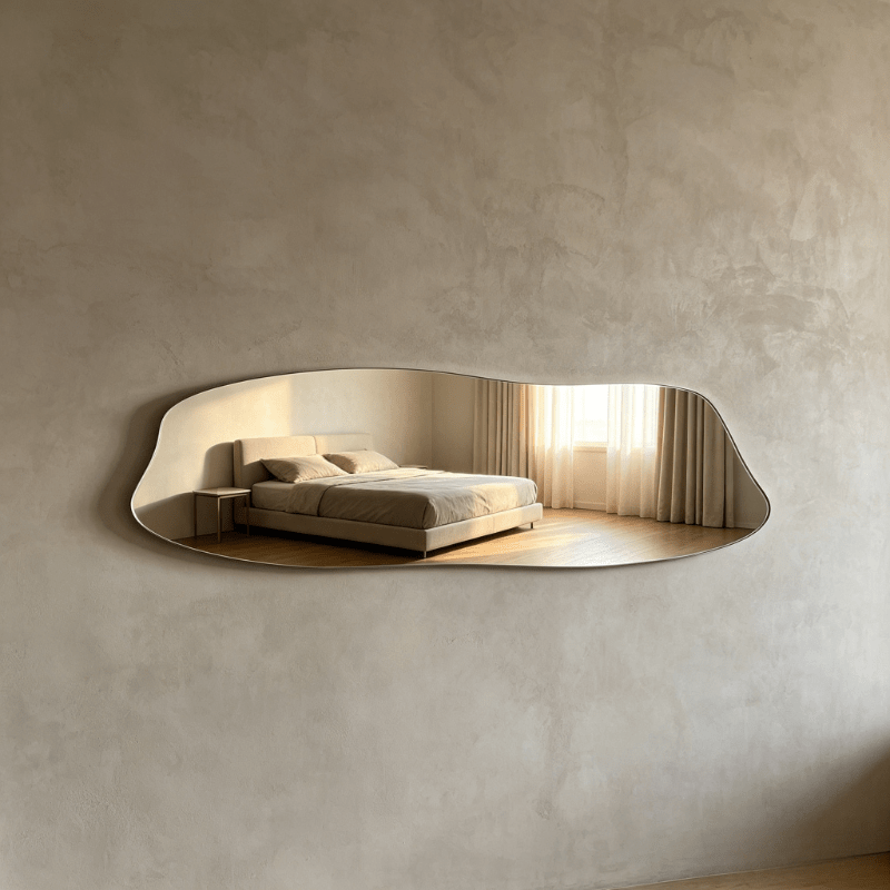 Acrylic Horizontal Wavy Fluid Shape Decorative Mirror