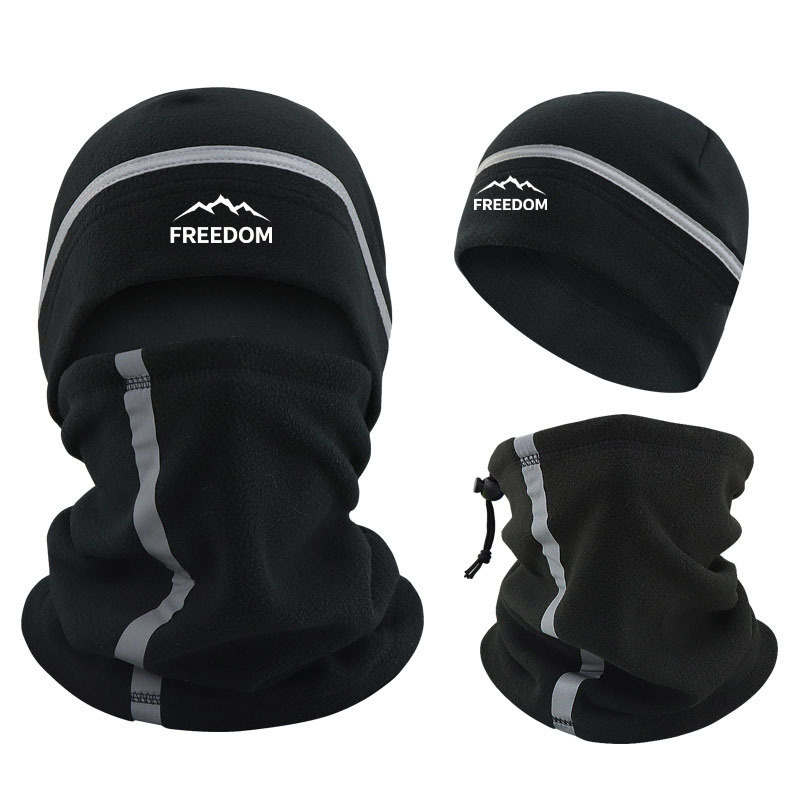 TEMU 2pcs Set Of Men's And Women's Autumn And Winter Snow Hats, Night Running Hats, And Warm Sports Hats And Scarves, Suitable For Outdoor Fishing,