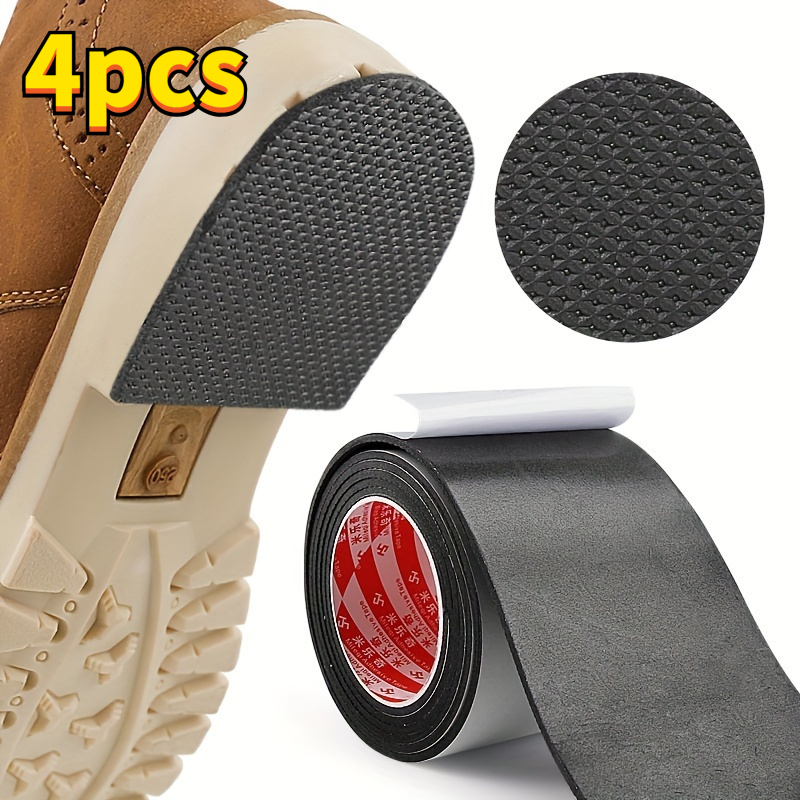 TEMU 4 Rolls Anti-slip Noise Shoe Sole Protectors Suitable For High Heels, Sneakers, Sandals - Pu Traction Pads, Wear-resistant Sole Repair Tape For