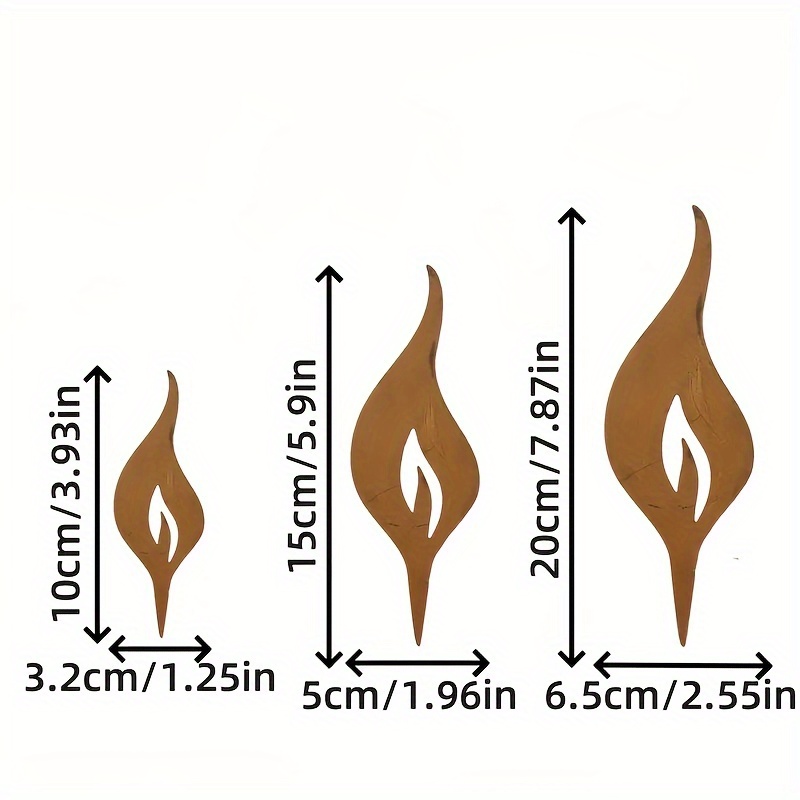 Image of Industrial Style Rustic Flame Metal Decorative Stakes - Iron Garden Planters, Vintage Balcony & Outdoor Yard Artwork, Waterproof And Rust-resistant