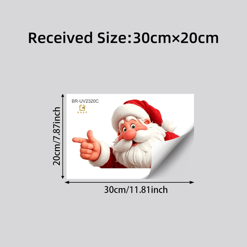 TEMU 1pc Christmas Window Decals Stickers, Funny Santa Claus Peeking Out Car Window Cling, Self Adhesive Xmas Decorations For Home Storefront Glass