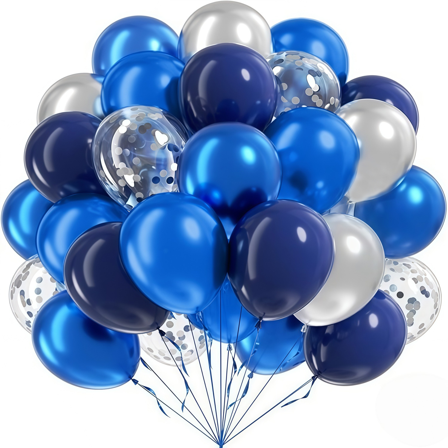 Image of 60pcs 10inch 12inch Latex Confetti Balloon Pack For Birthday Wedding Anniversary Graduation Party Decorations, For Halloween, Christmas