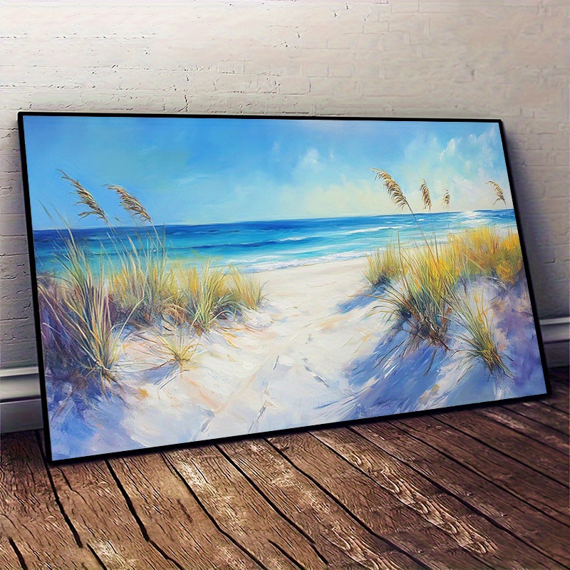Toile Encadrée Côte Amalfitaine – Impression Plage Italienne – Déco Murale Méditerranée