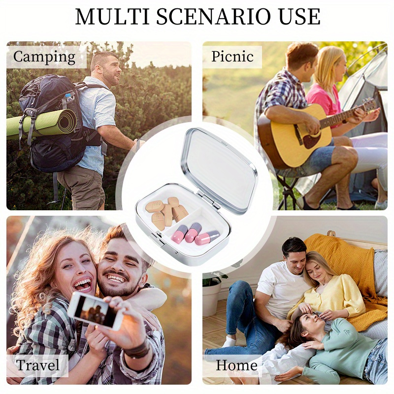 Mini Portable Cat Paw Print Pattern Medicine Box, Travel Essential