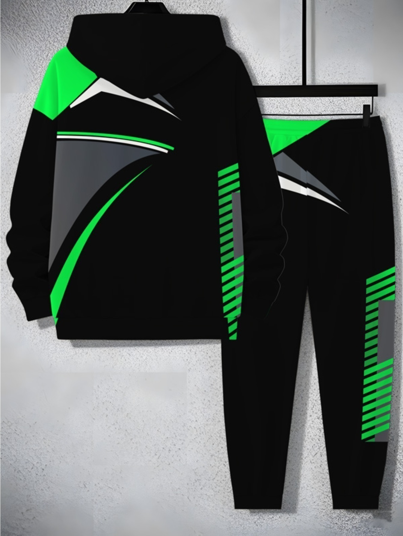 Men's Fashion Casual Hooded Sweatshirt Set, Trendy Brand Letter Print Personality Autumn Style Men's Leisure Wear