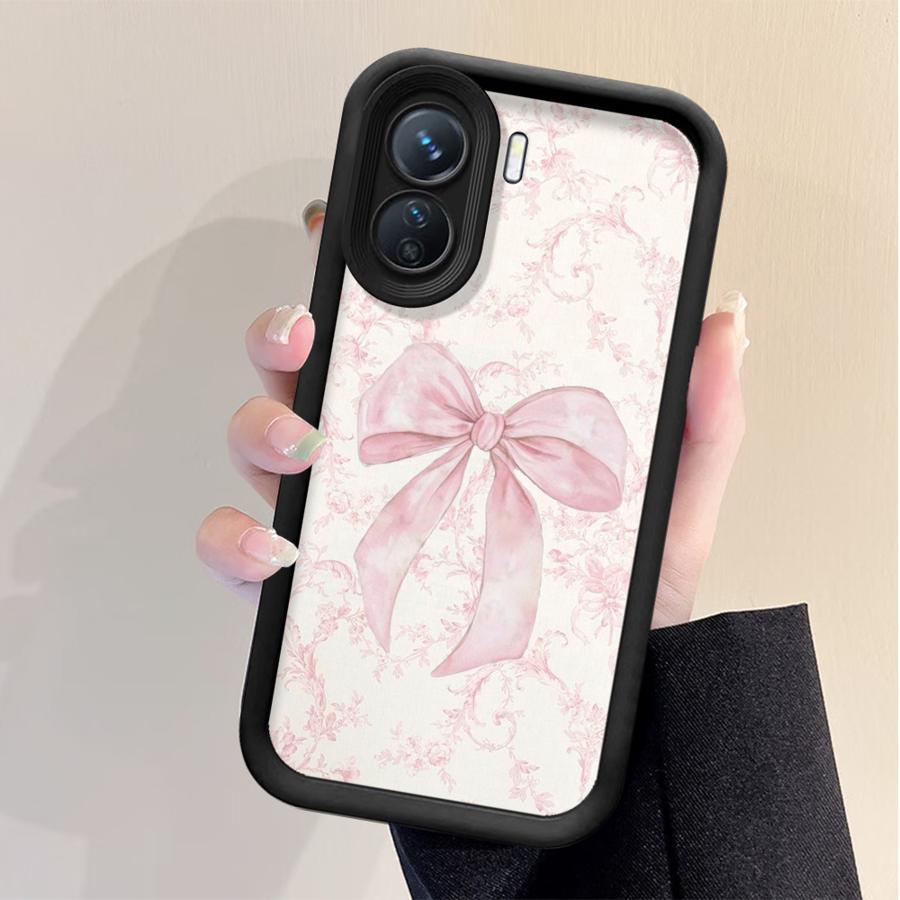 TEMU Soft Pink Bow Phone Case Compatible With Xiaomi Redmi 12c, 13c, A2, Poco X3 Nfc, X3 Pro, C50, C51, C61, 14c, A1, A4, And A3x.