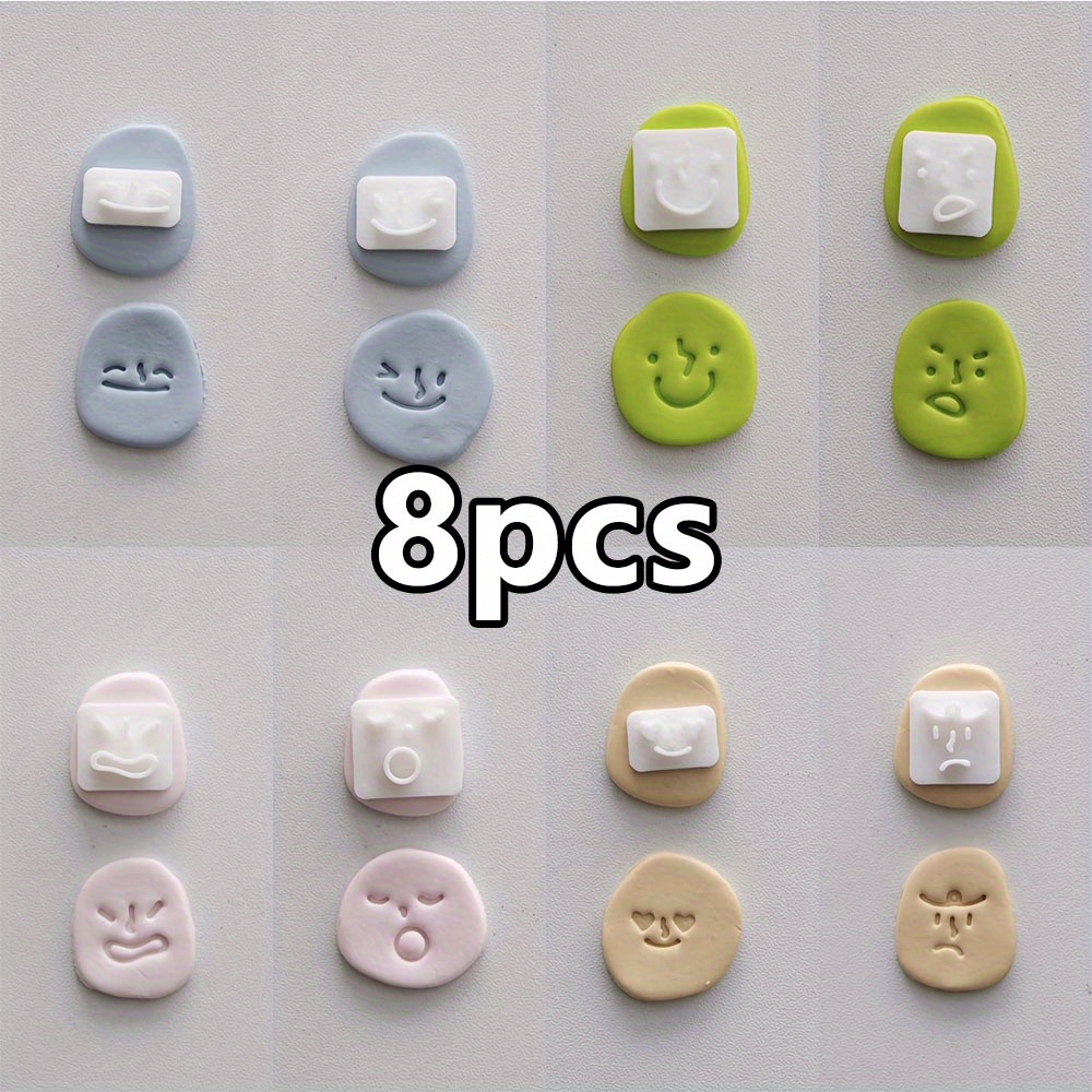 TEMU 8 pièces Emporte-pièces en Pâte Polymère - Moules de Haute pour DIY Boucles d'Oreilles & Pendentifs | Kit d'Accessoires Mignons Main (Outils en