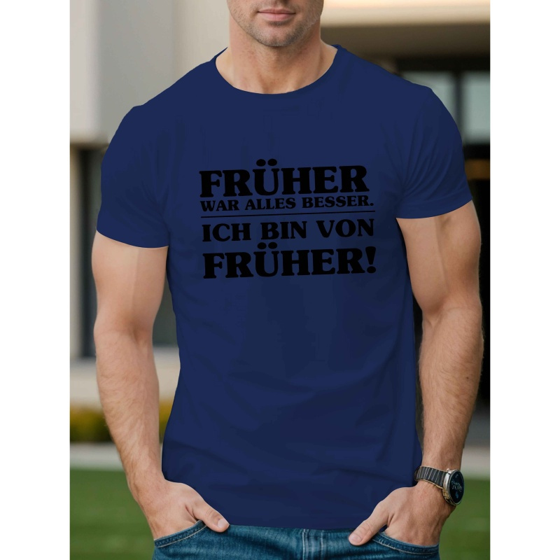 

Men's German Quote T-shirt - "frecher Alle Anderen" Funny Text, Short Sleeve, Crew Neck, 100% Polyester, Machine Washable - Casual Summer Top