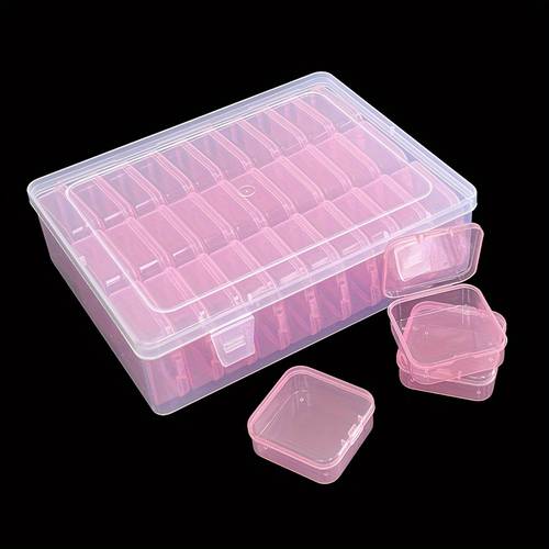 multifunctional portable organizing set of 30pcs suitable for beads nail art and hardware accessories jewelry storage square transparent plastic storage box jewelry boxes