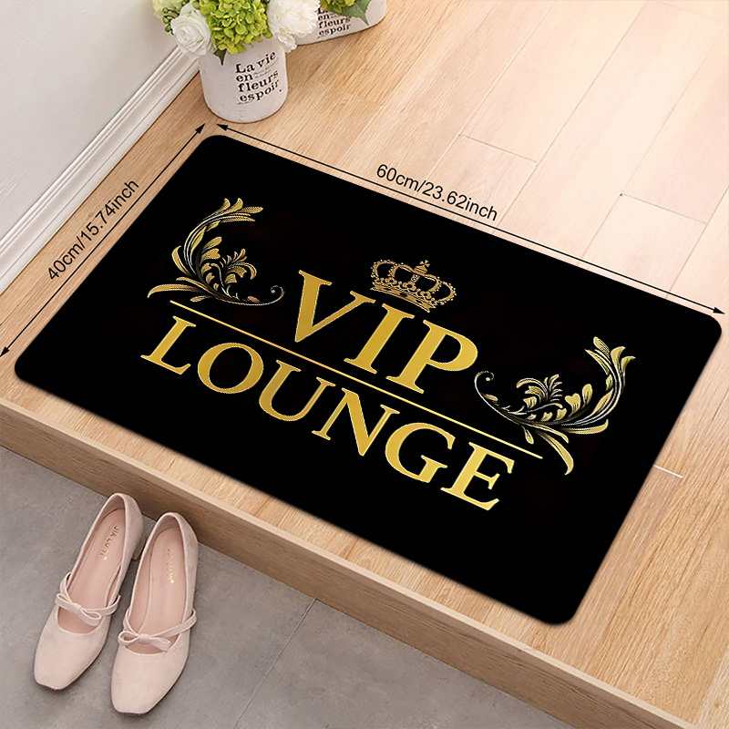 Image of 1pc Entrance Floor Mat, Light Room Alphabet Elements Pattern Printed Floor Mat, Flannel Soft Material, For Laundry Room Vanity Foot Mat, Indoor And Outdoor Doorway, Bedroom Room Doorway