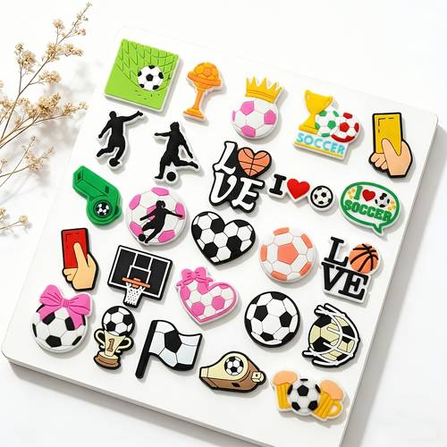 25 count acrylic ball game shoe charms shoe decoration spherical pattern shoe decoration suitable for sandal garden shoe decoration and gift battery not included