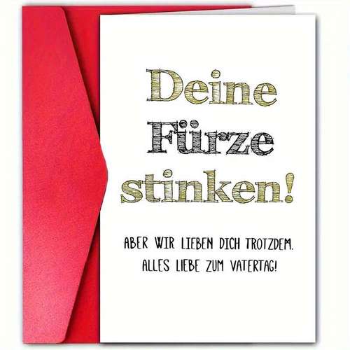 1pc fathers day card with envelope german ehrsten vatertag design humorous and bilingual message 4 72x7 09 inch card peelable seal closure unique fathers day gift for daughter and son