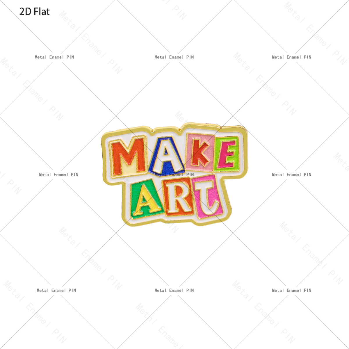 TEMU Plat 2D, 1 pièce Épingle de en émail avec lettre colorée "", Broche de pour artiste, Badge décoratif unisexe pour vêtement, sac d'art, Cadeau