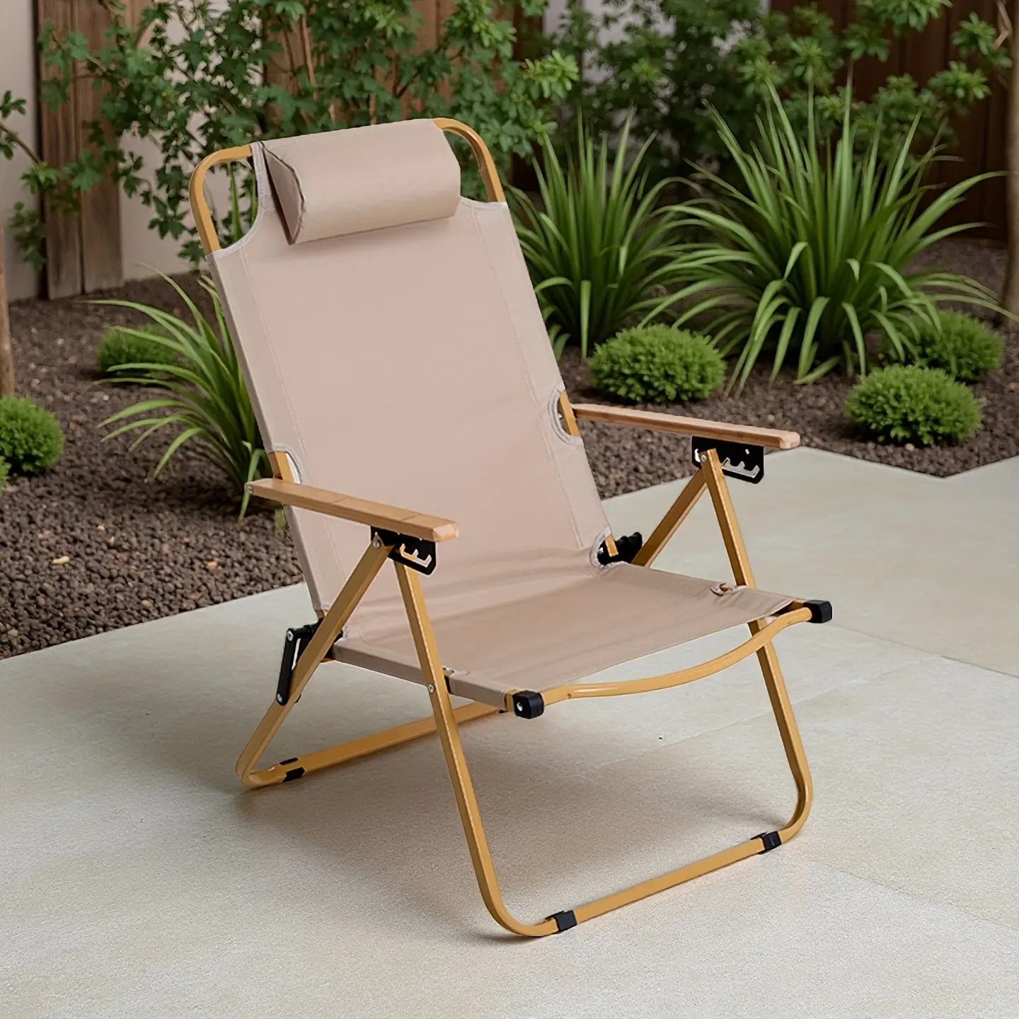 Silla Plegable Multifuncional Ajustable para Exteriores, Silla para Jardín en Casa, Silla de Playa, Silla de Picnic, Uso en    , Adecuada para Interiores y Exteriores, Regalo Ideal de Vacaciones para Familiares y  , Diseño   con Reposabrazos