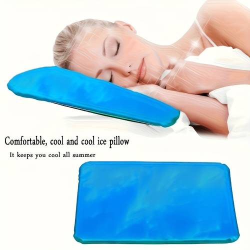 pack of 2 blue gel cold pillows portable soft fabric neck ice pads hand washable and reusable cold pads muscle relief and relaxation sleep pads suitable for daily rest in bed