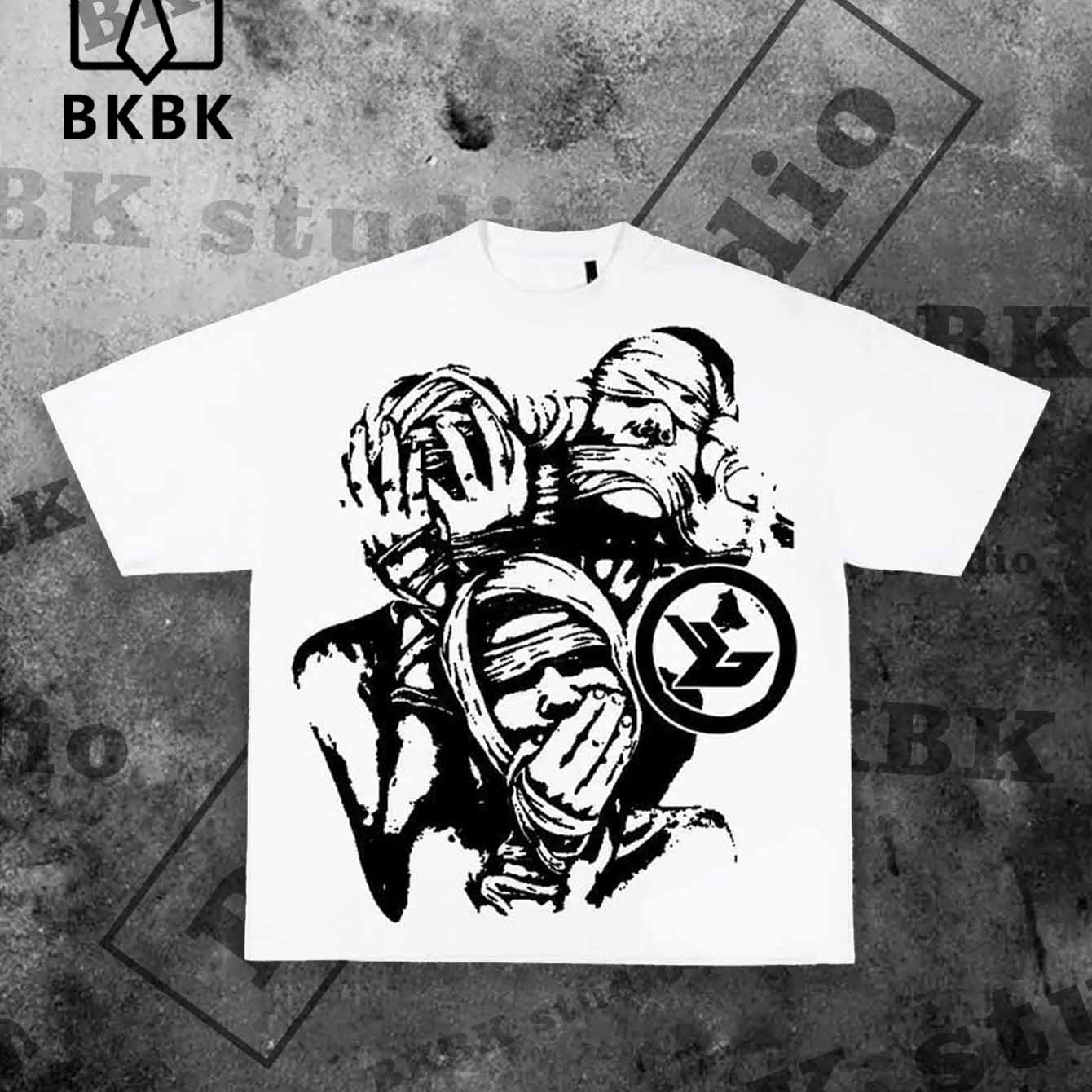 

Yk2 300g Piece Of Cotton, Soft And Comfortable For Home And Print Tee Shirt, Tees For Men, Casual Short Sleeve T-shirt For Summer