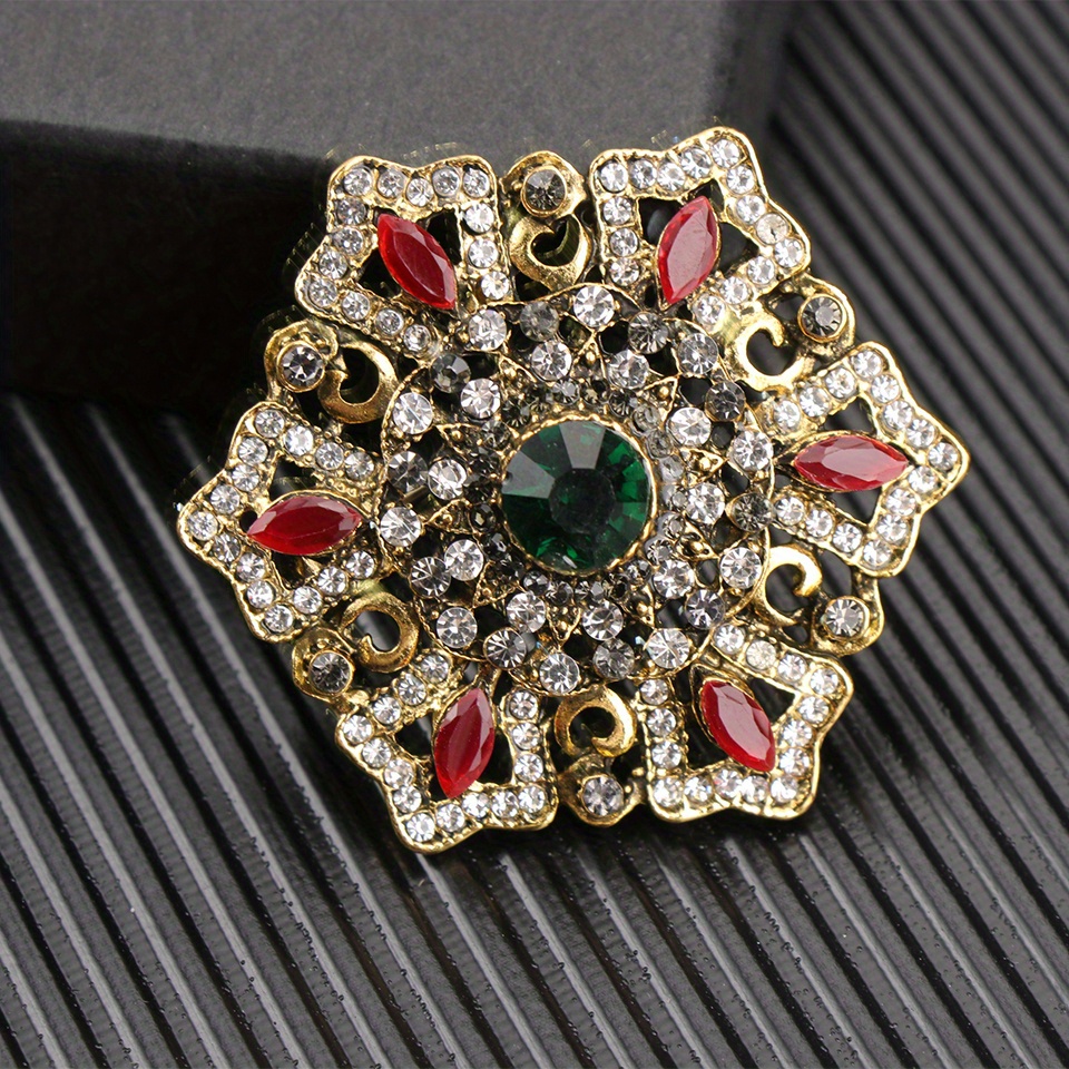 Image of Vintage Bohemian Hexagonal Hollow Brooch