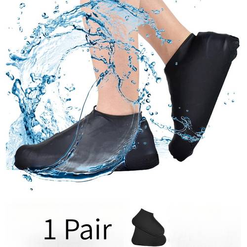 1 Par - Cubre Zapatos de Silicona, Antideslizantes, Resistentes, Cubre Zapatos de Lluvia de Goma de Silicona, Protectores para Ciclismo , Aplicable para Hombres y Mujeres