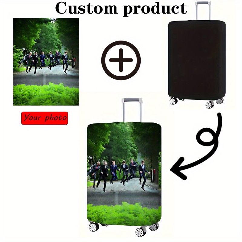 TEMU Custom 1pc Personalized Photo, Wedding Photos, Images Of Relatives Printed, Just Provide To Print Your Photo Or The Suitcase Cover