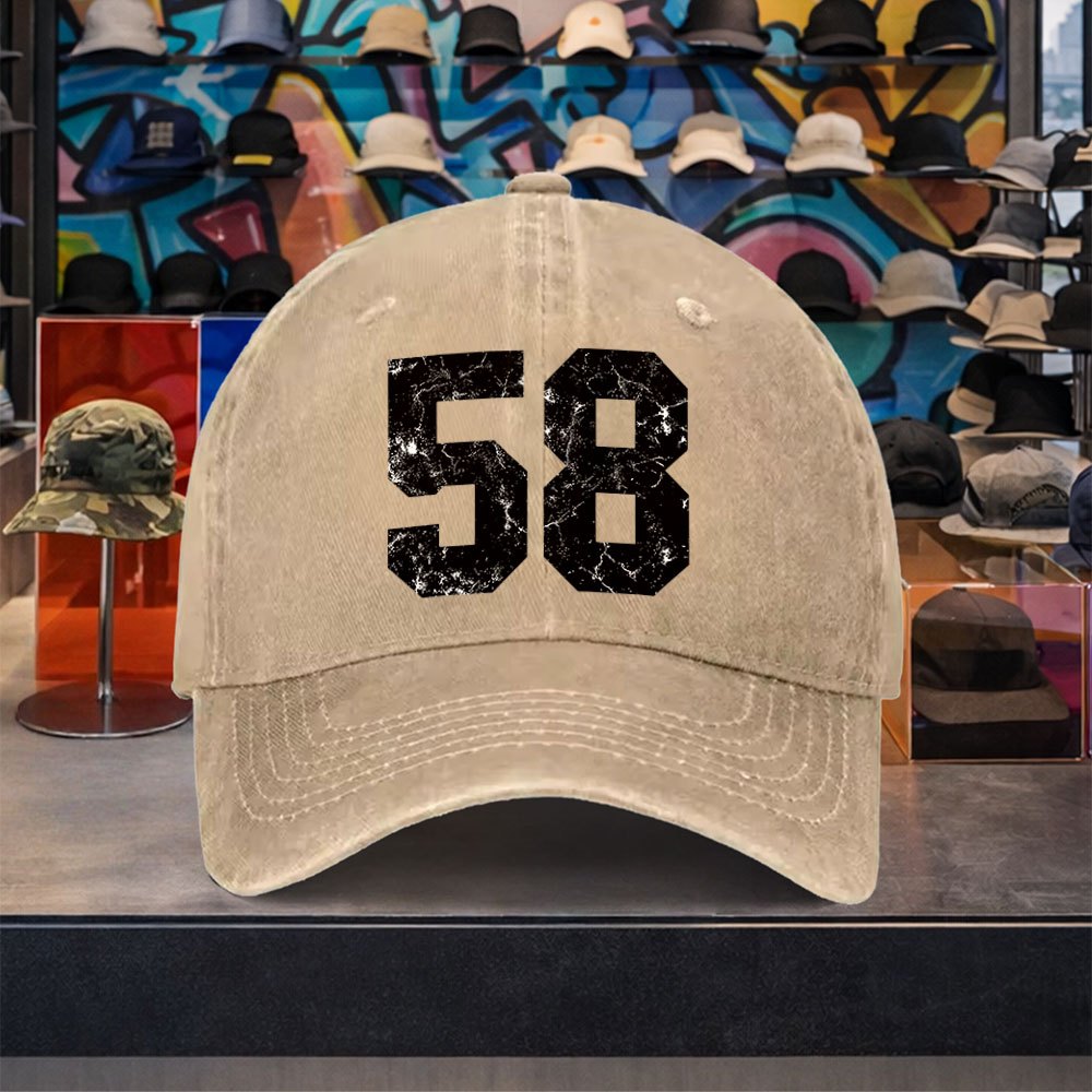 TEMU Gorra de béisbol digital esmerilada No. 58 - Gorra con visera para unisex, , casual, vintage, versátil, de moda, para viajes al y camping,