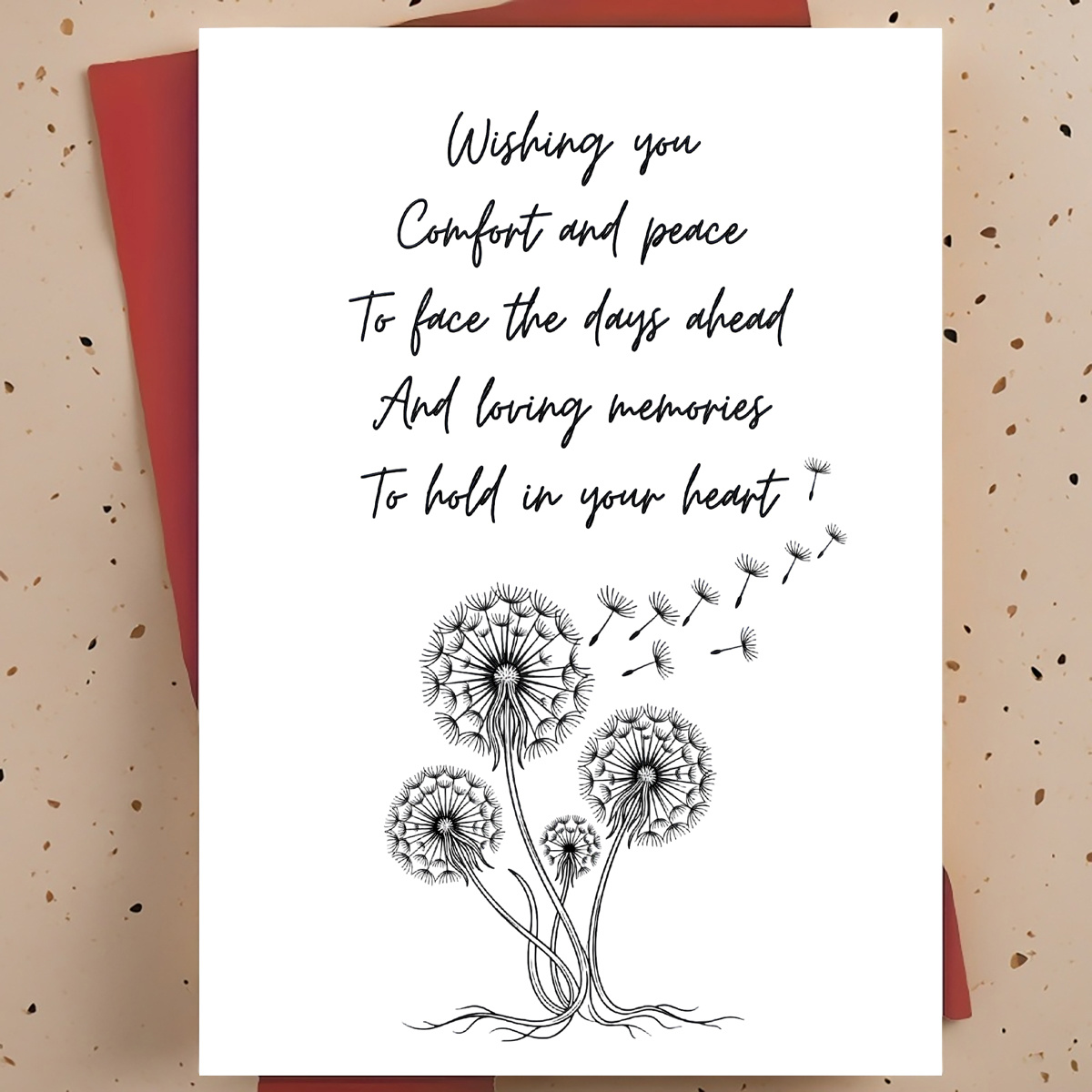 TEMU Carte de condoléances réconfortante 1 pièce pour ami, membre de – Motif de dessin au trait de , carte à message réconfortant, avec enveloppe