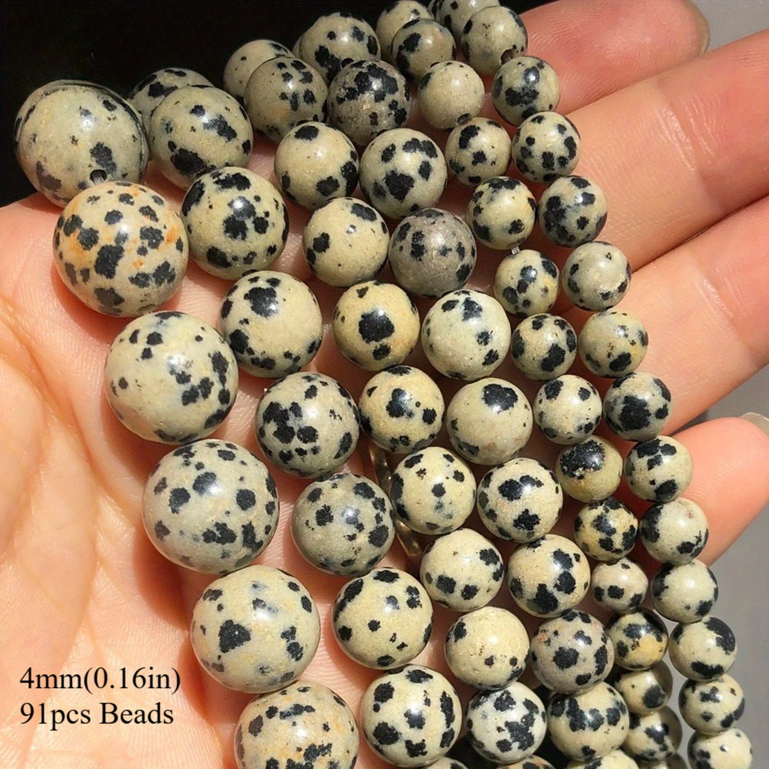 TEMU Cuentas Espaciadoras de con Manchas Naturales de 4-12mm, Calidad, Sueltas, para Hacer Joyería DIY, Pulseras Únicas, Collares, Pendientes,